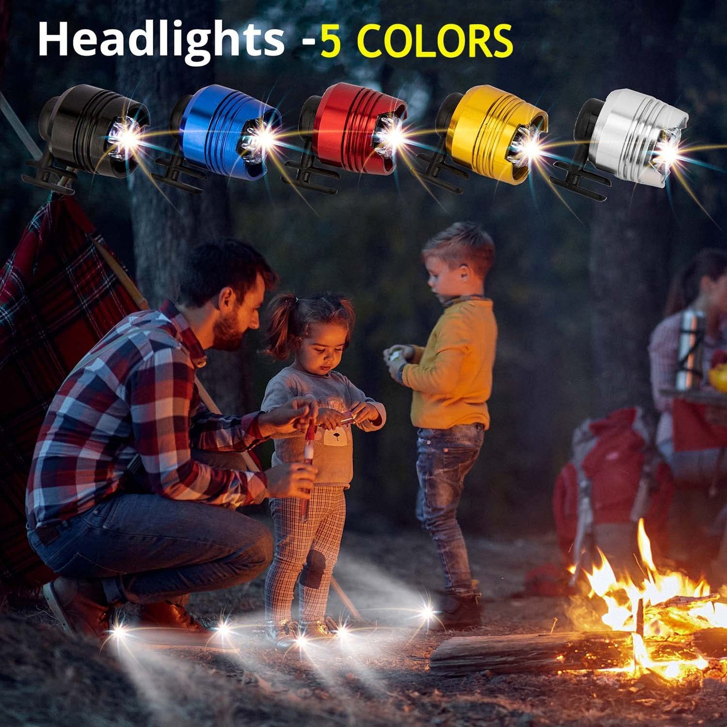 LED Headlights For Holes Shoes IPX5 Waterproof Shoes Light 3 Modes 72 Hours Glowing Small Lights For Dog Walking Camping Outdoor