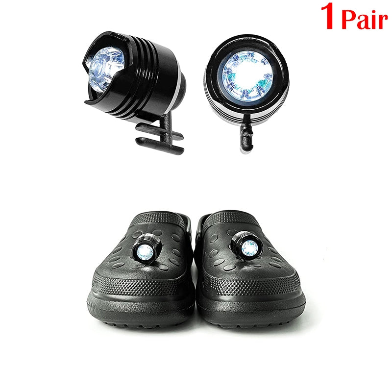 LED Headlights For Holes Shoes IPX5 Waterproof Shoes Light 3 Modes 72 Hours Glowing Small Lights For Dog Walking Camping Outdoor