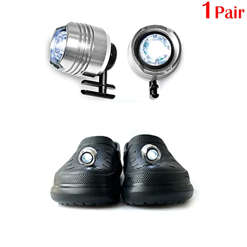 LED Headlights For Holes Shoes IPX5 Waterproof Shoes Light 3 Modes 72 Hours Glowing Small Lights For Dog Walking Camping Outdoor
